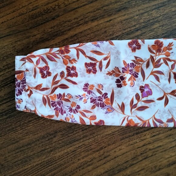 Adrianna Papell Floral Blouse Top M Multicolor V-Neck Long Sleeve Slipover - Picture 6 of 8